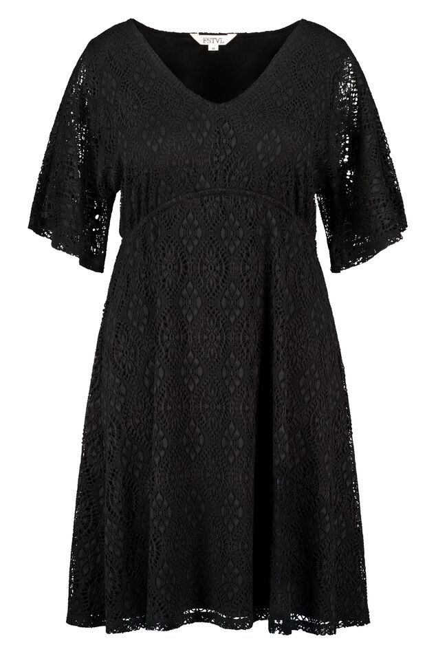 Vestido de encaje elástico image number 1