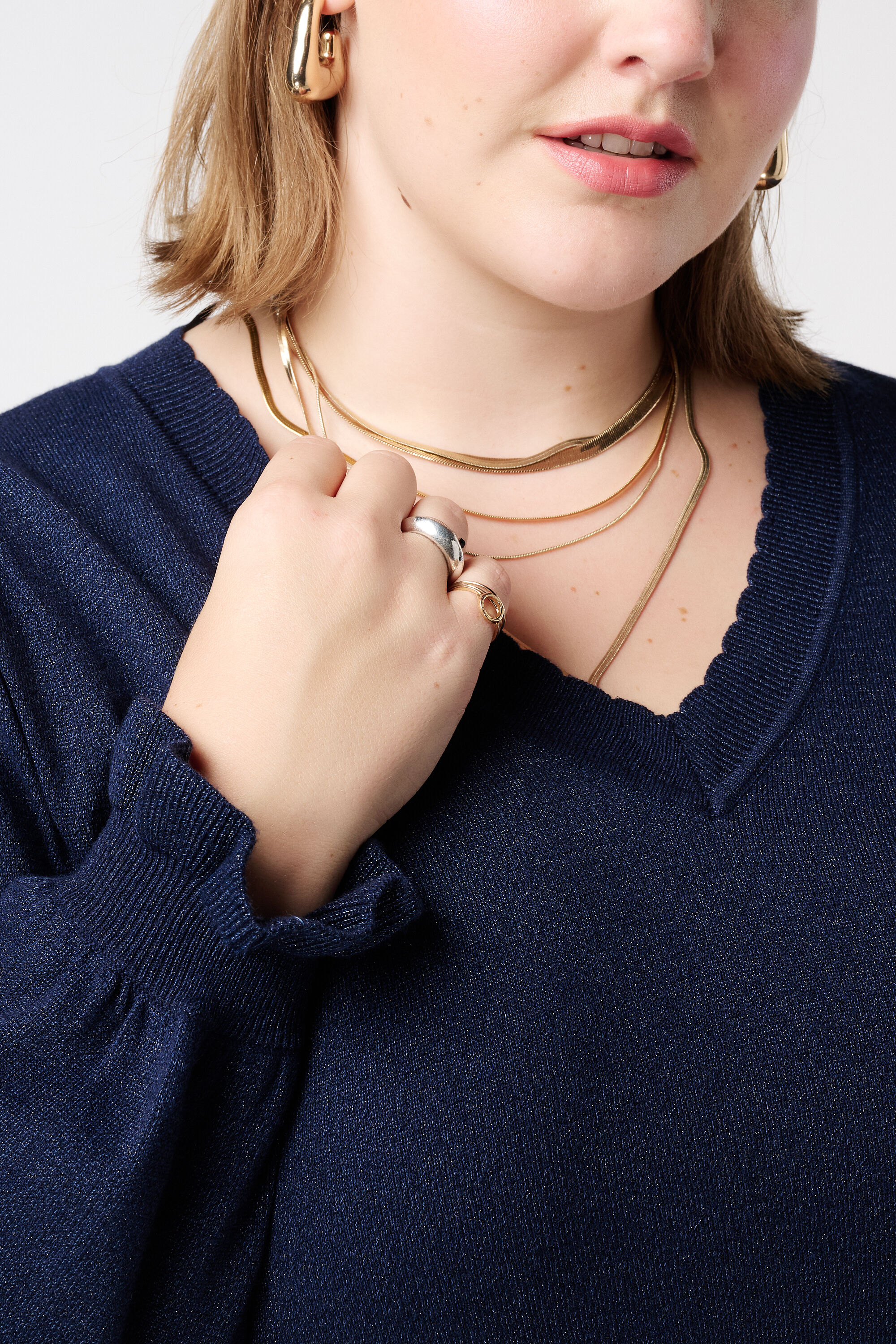 Jersey de lurex con mangas con volante image number 6