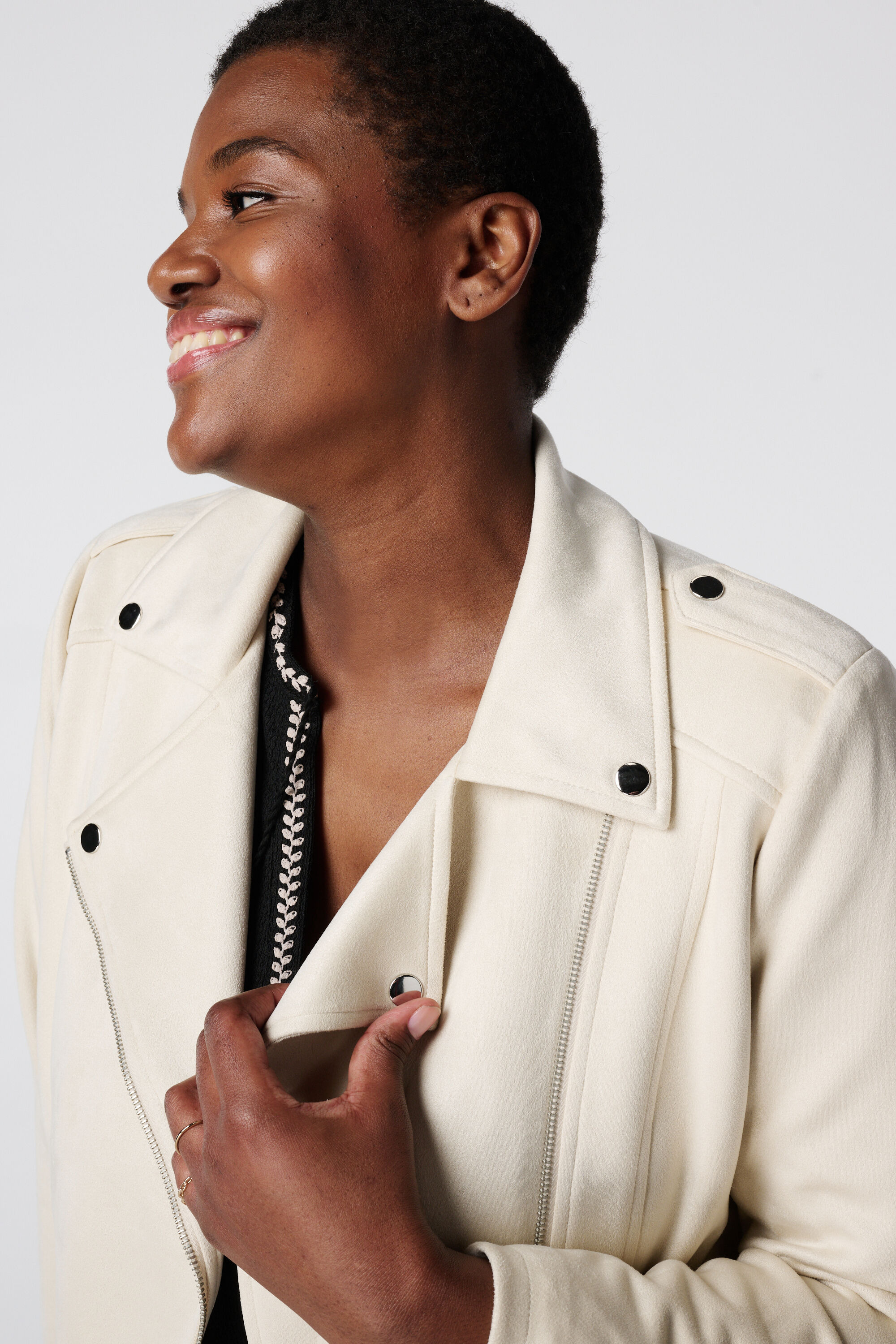 Cazadora biker de antelina image number 4