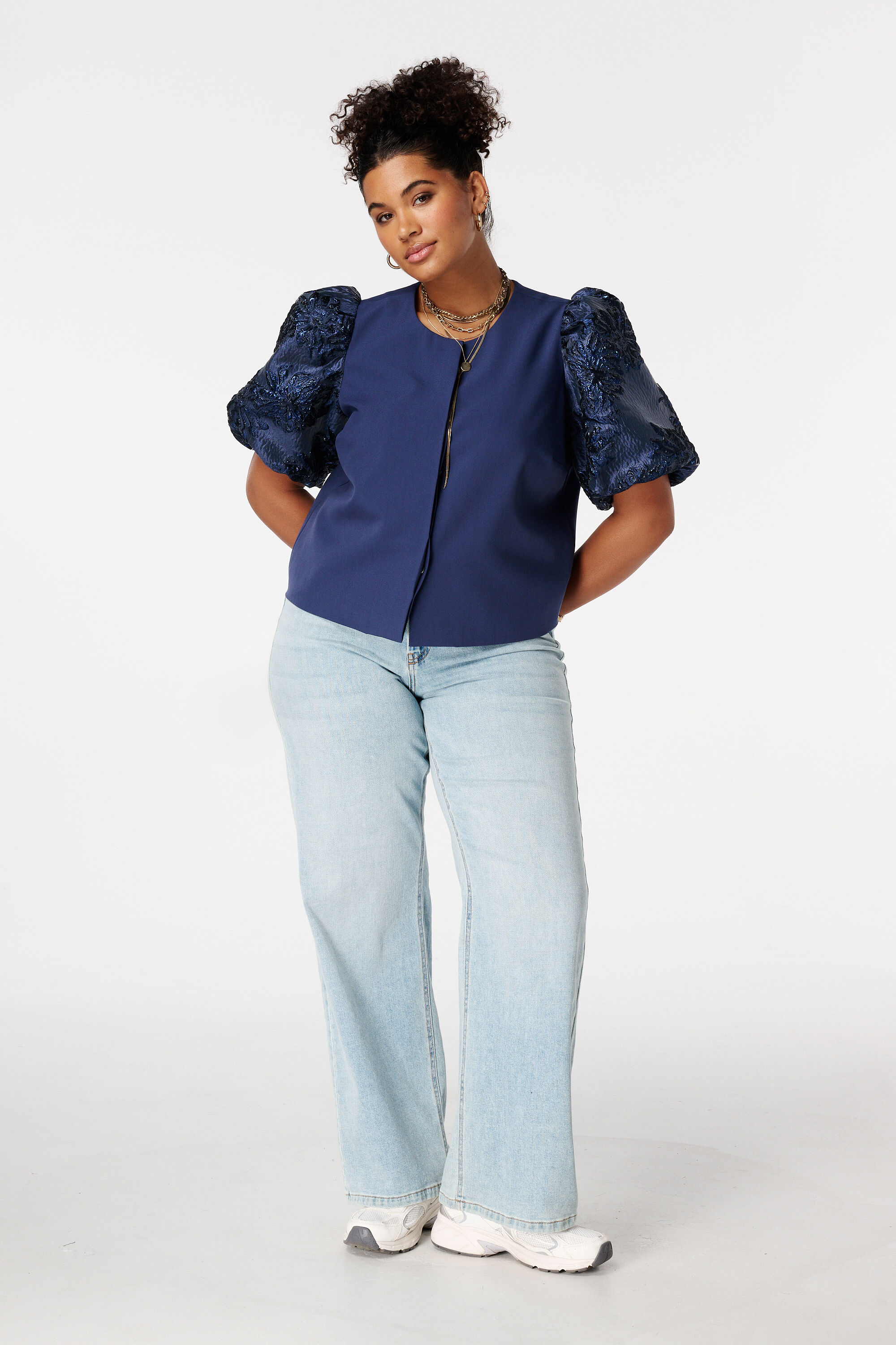 Top con mangas de jacquard image number 5