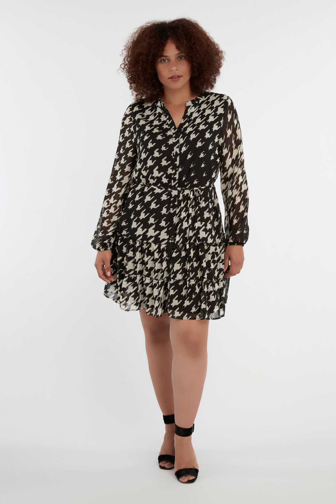 Vestido con estampado pata de gallo image number 5