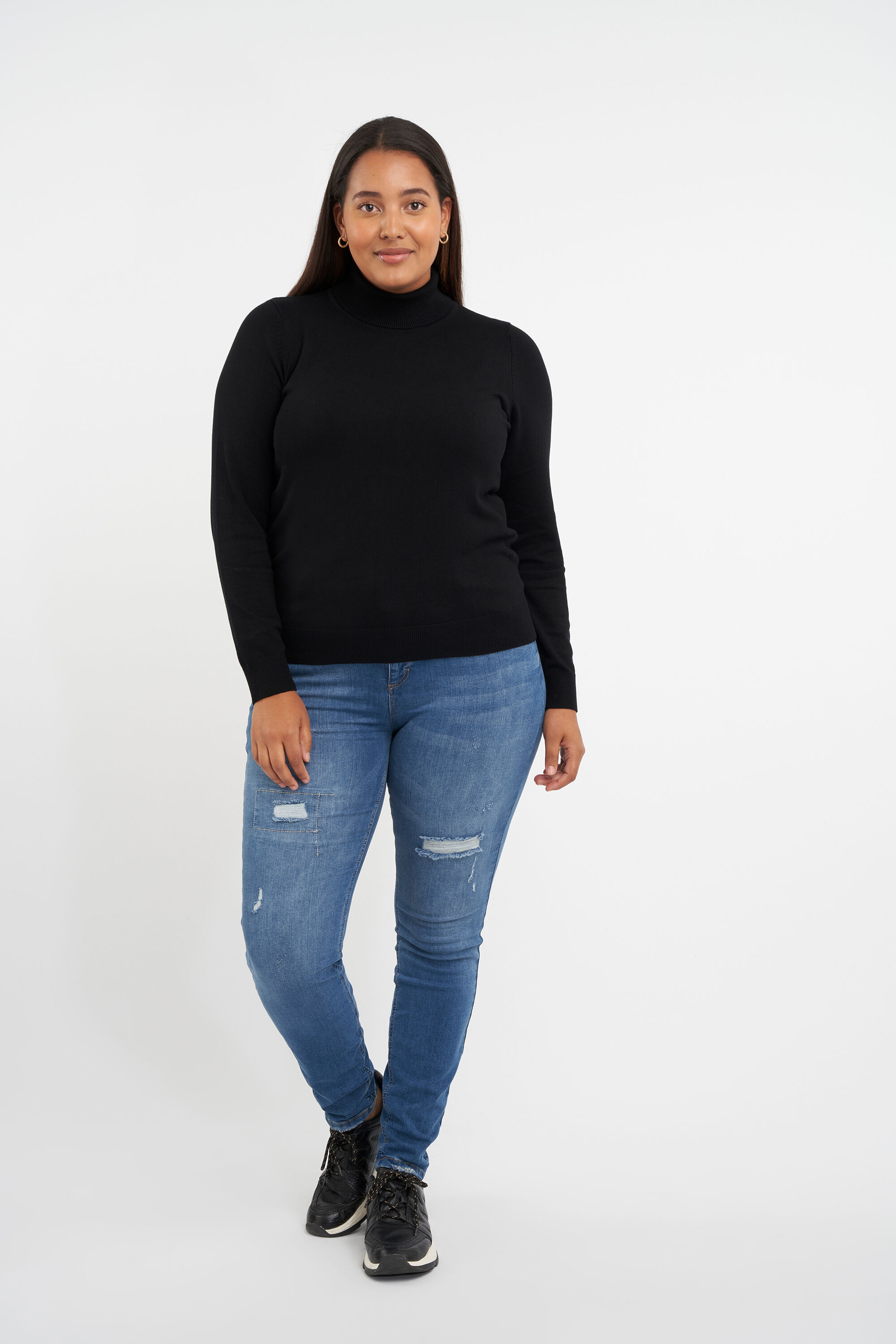 Jersey de punto fino con cuello alto image number 6