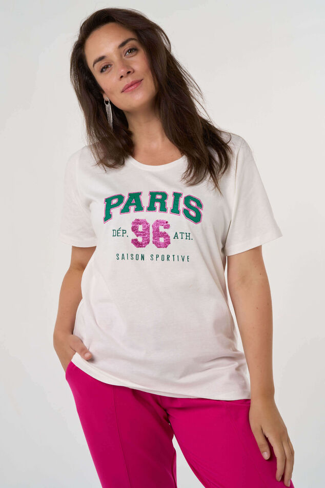 Camiseta con la palabra «París» estampada   image number 6