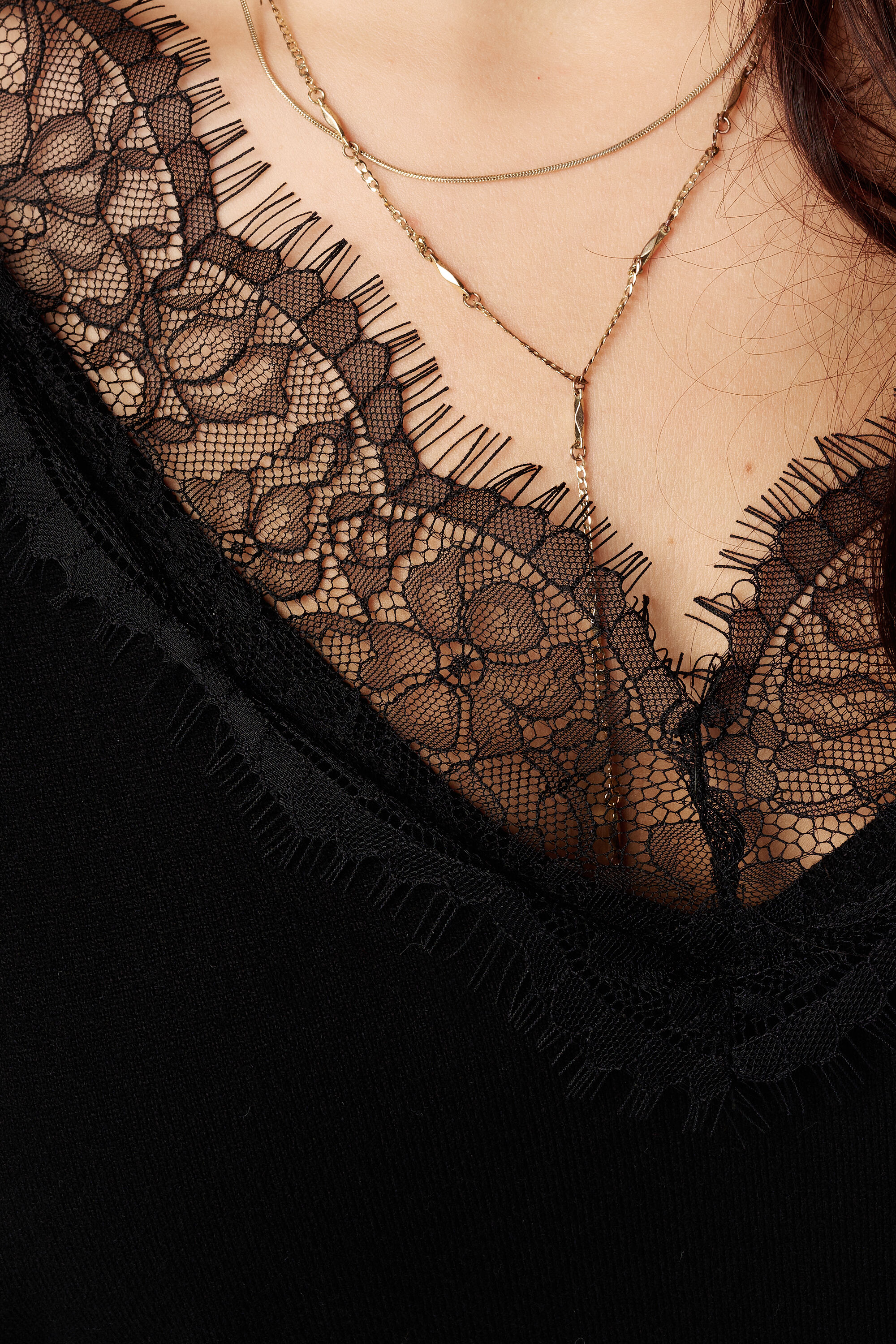 Jersey de punto fino con encaje image number 6