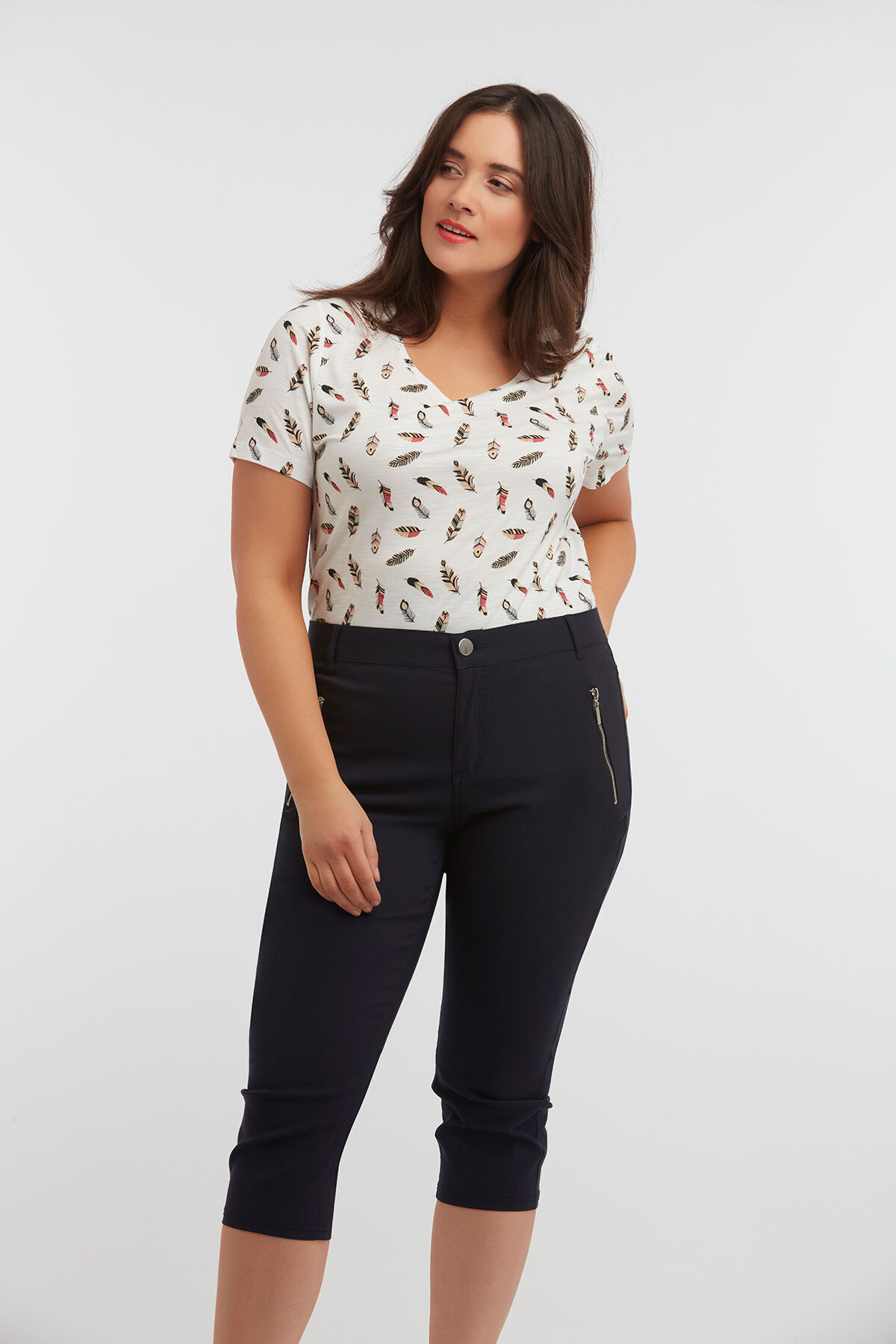 Pantalones pirata con cremalleras image number 4