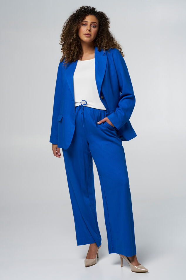 Blazer de lino de corte recto image number 6
