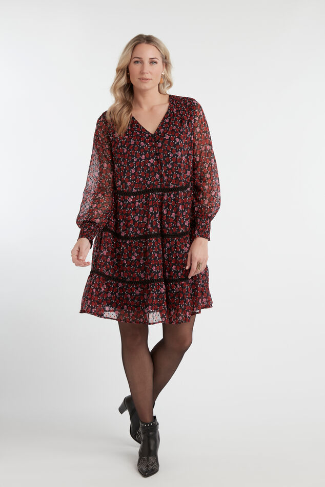 Vestido de flores con detalles fruncidos   image number 3