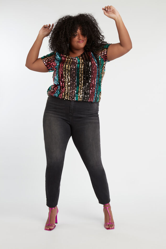 Top corto de lentejuelas image number 4