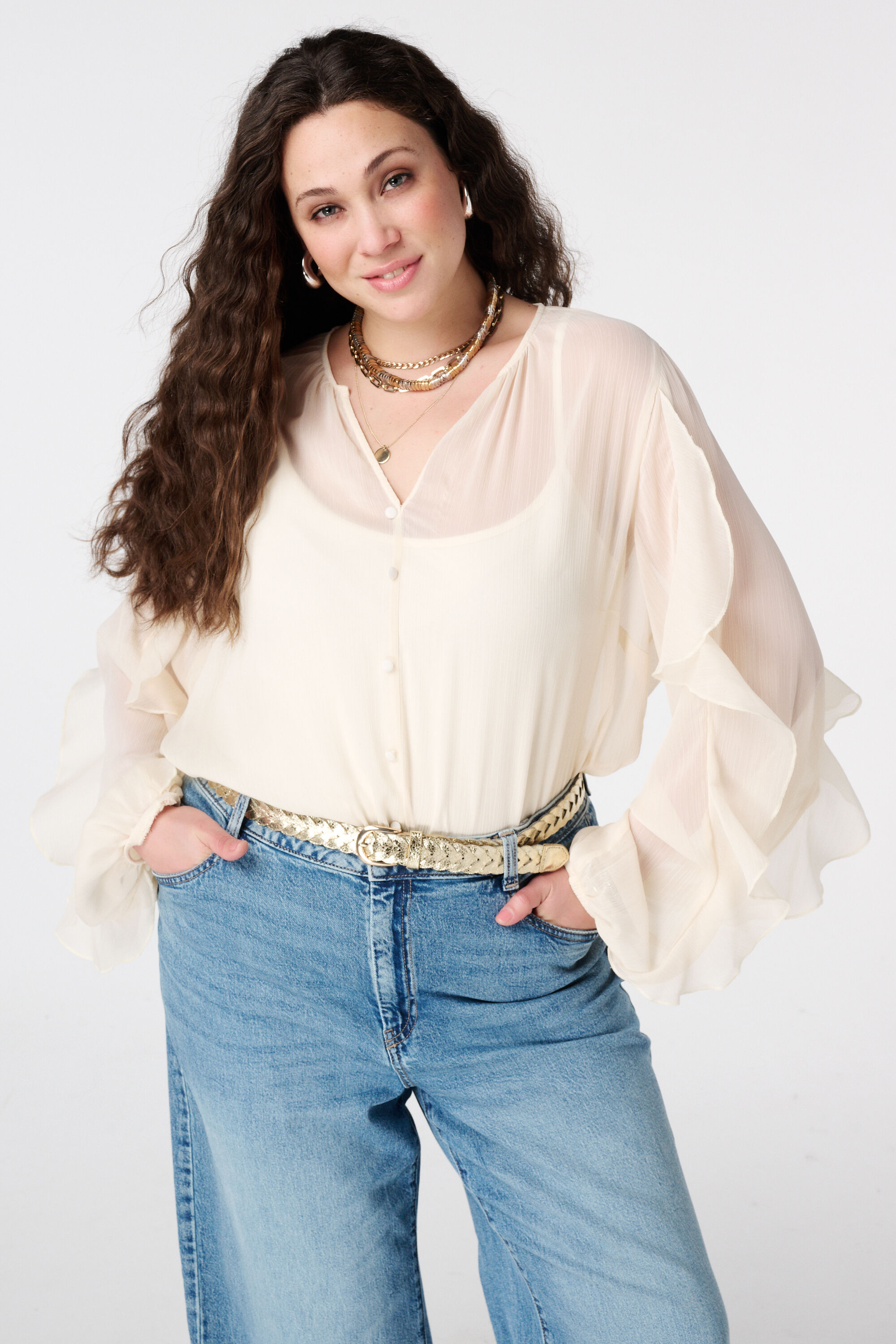 Blusa con volantes