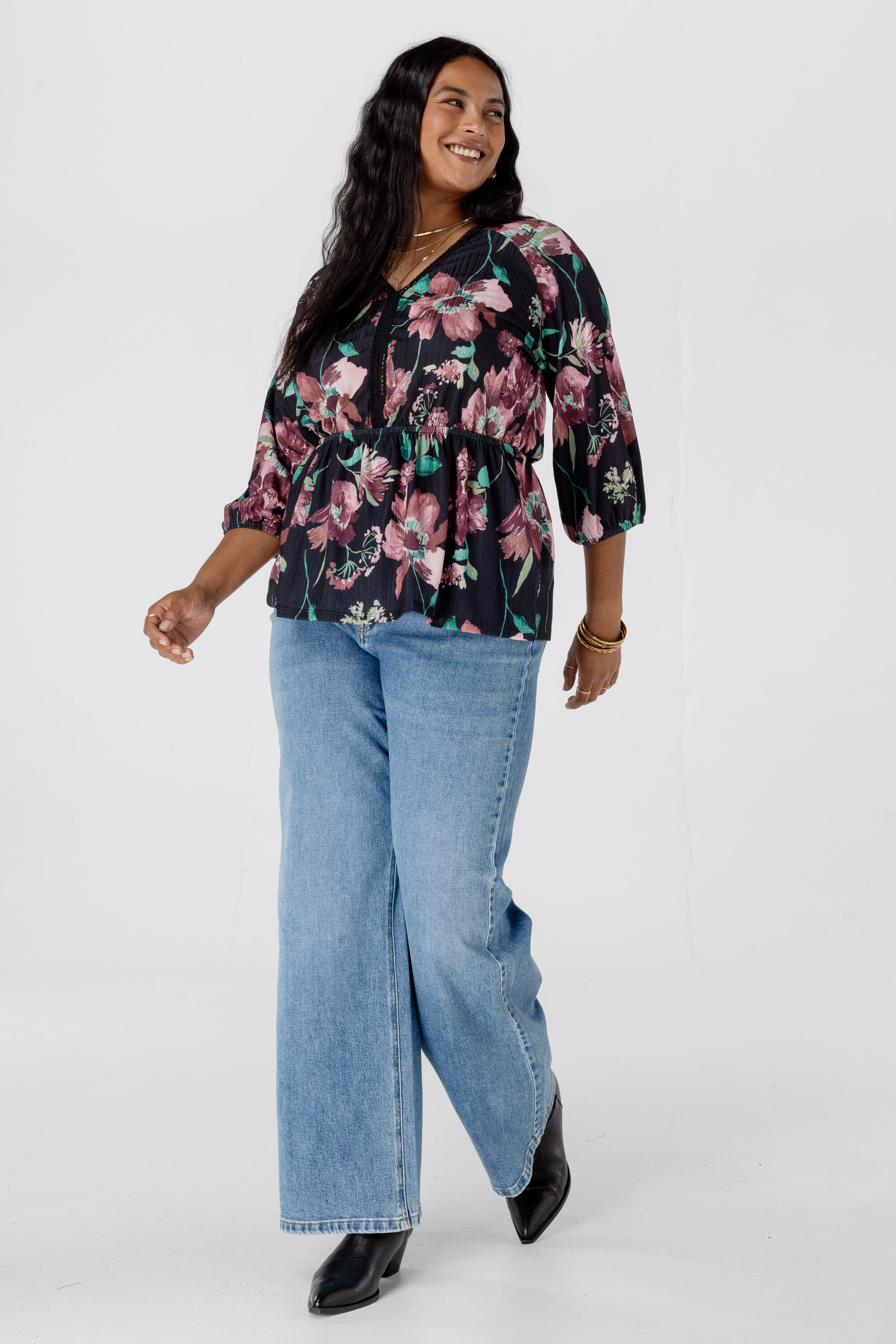 Top peplum con estampado image number 5