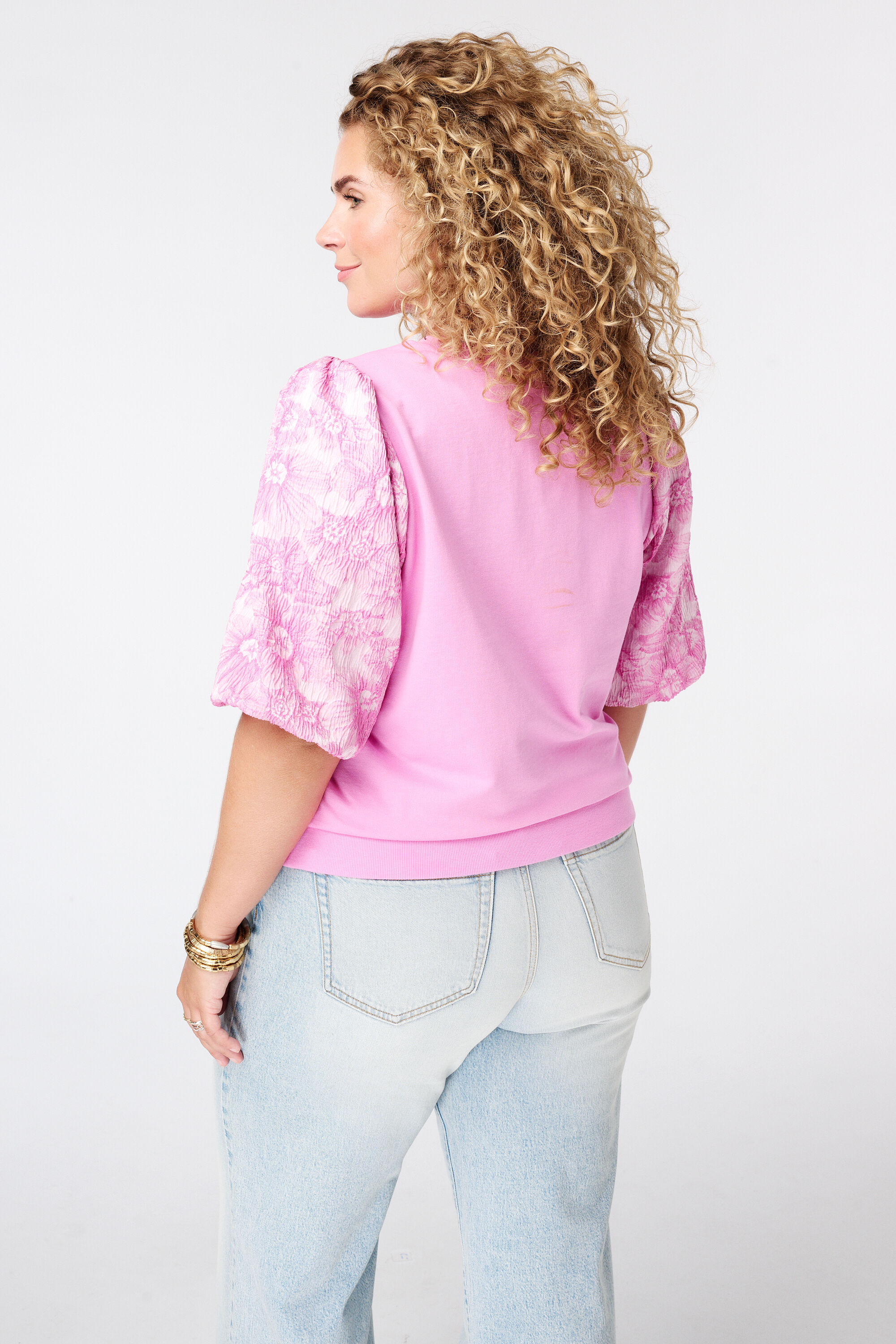 Top con mangas de jacquard image number 3