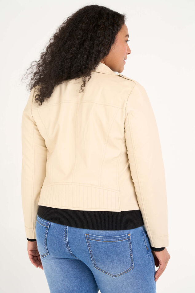 Chaqueta motera de cuero sintético image number 3