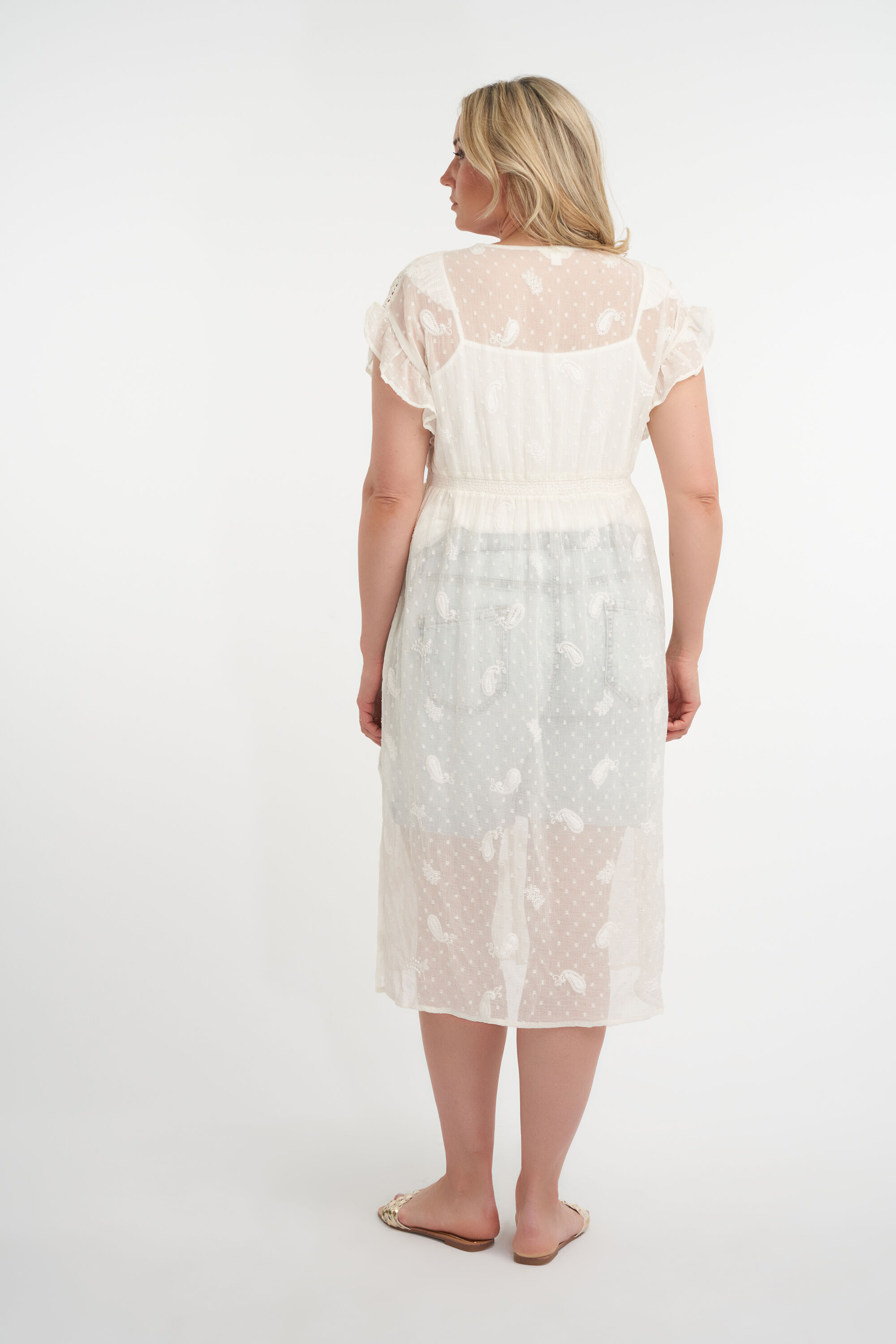 Blusa larga con volantes image number 3