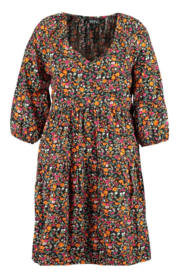 Vestido estampado con corte en A  image number 1