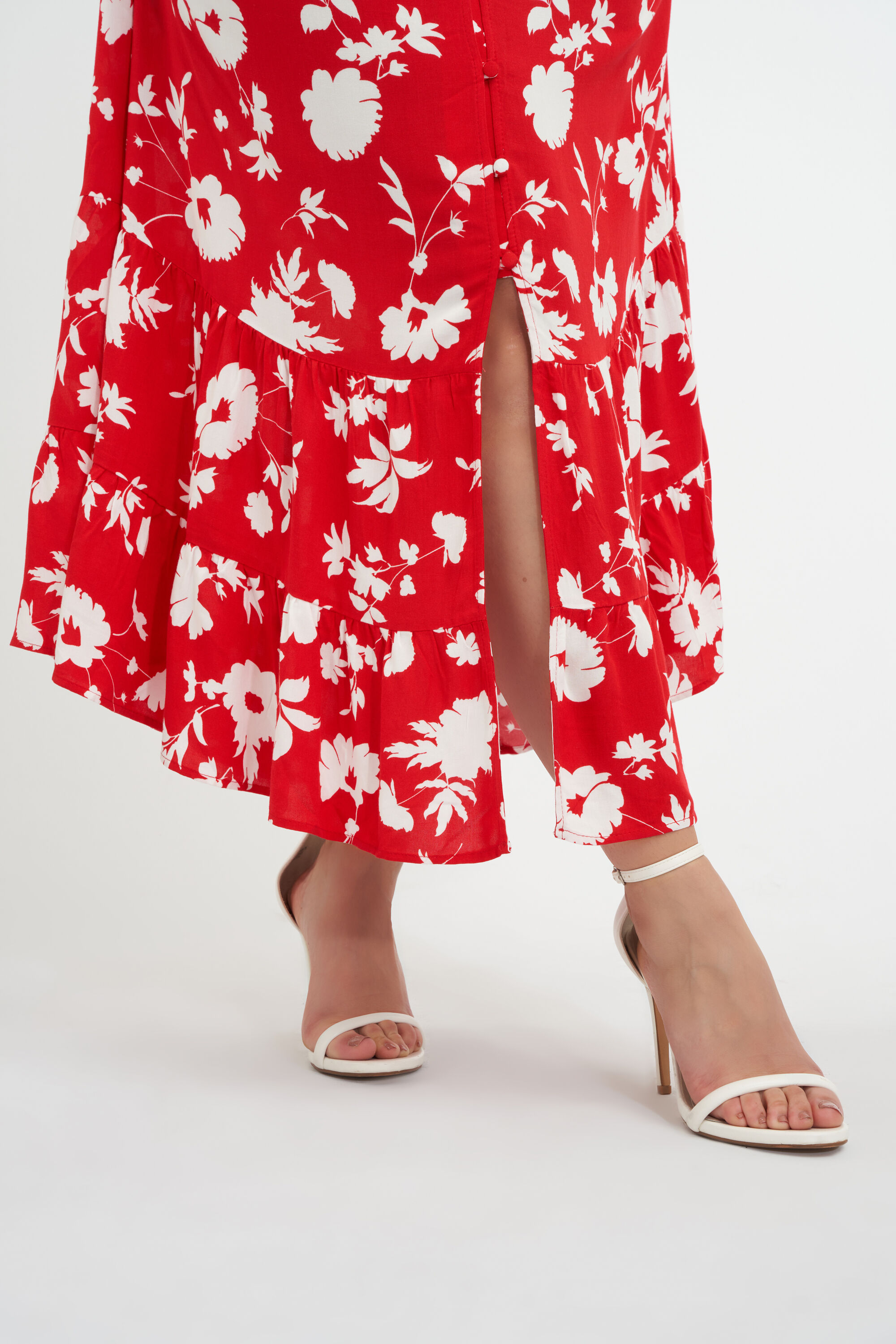 Vestido largo con estampado  image number 6