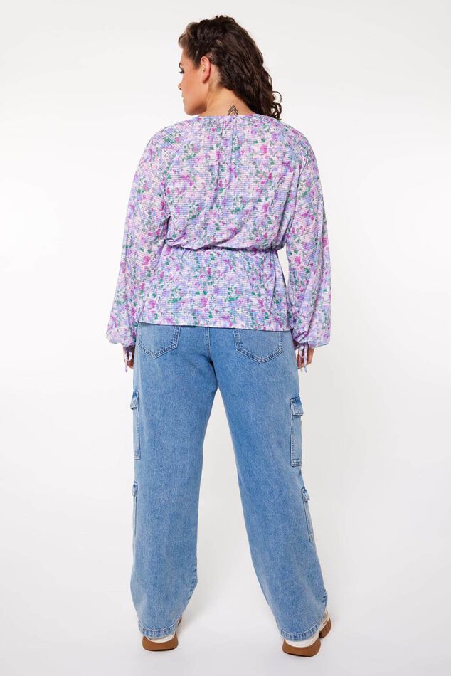 Top blusa con estampado floral image number 1