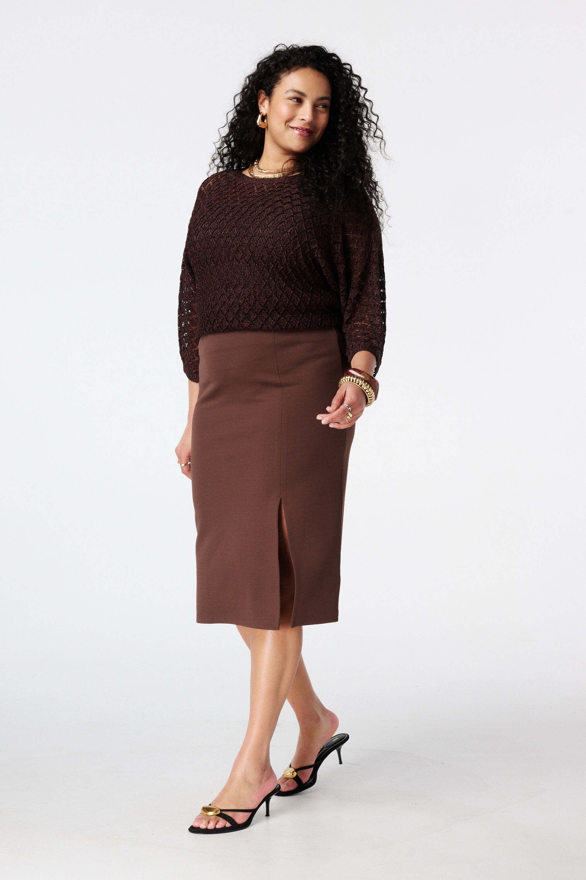 Falda midi con abertura