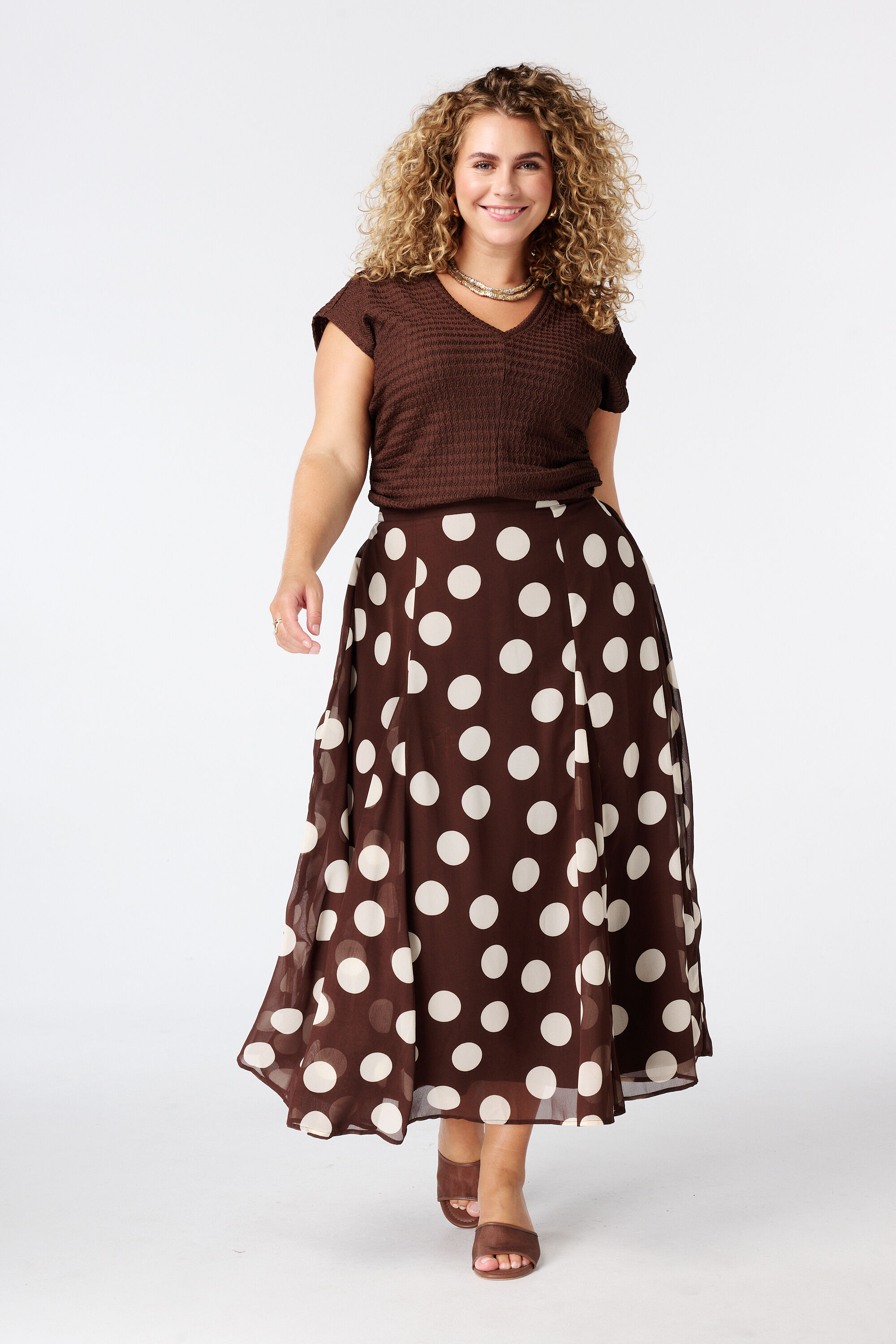 Falda midi con estampado