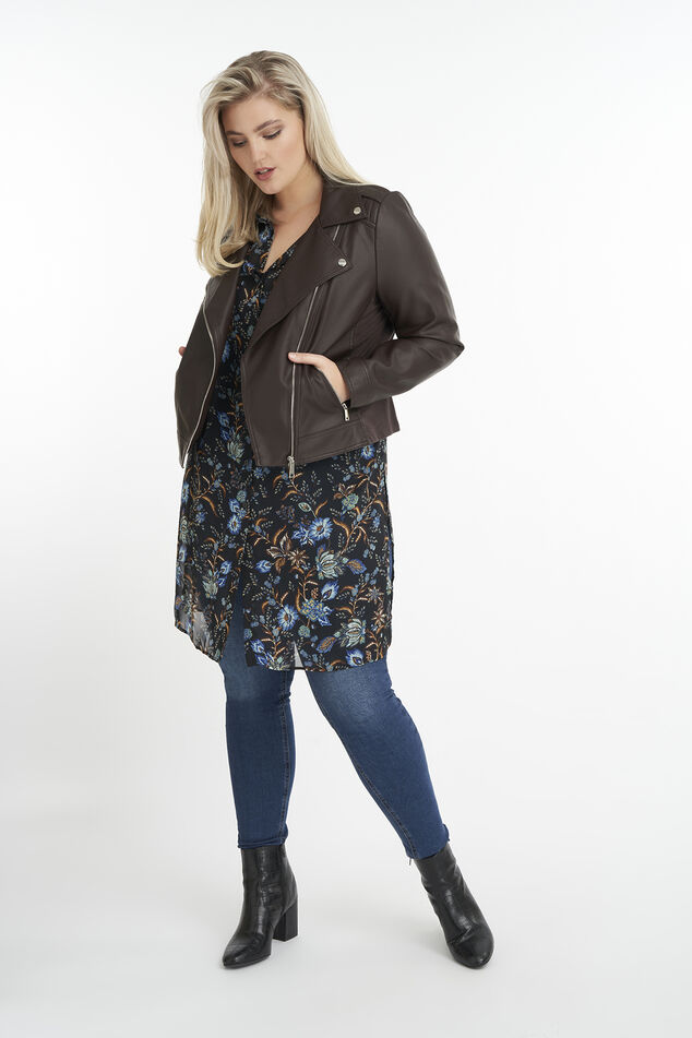 Chaqueta motera de cuero sintético image number 5