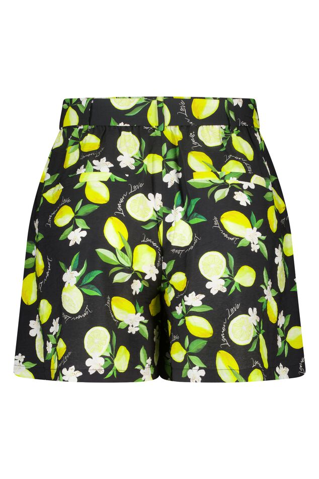 Pantalones cortos con estampado de limones y cinturón image number 2