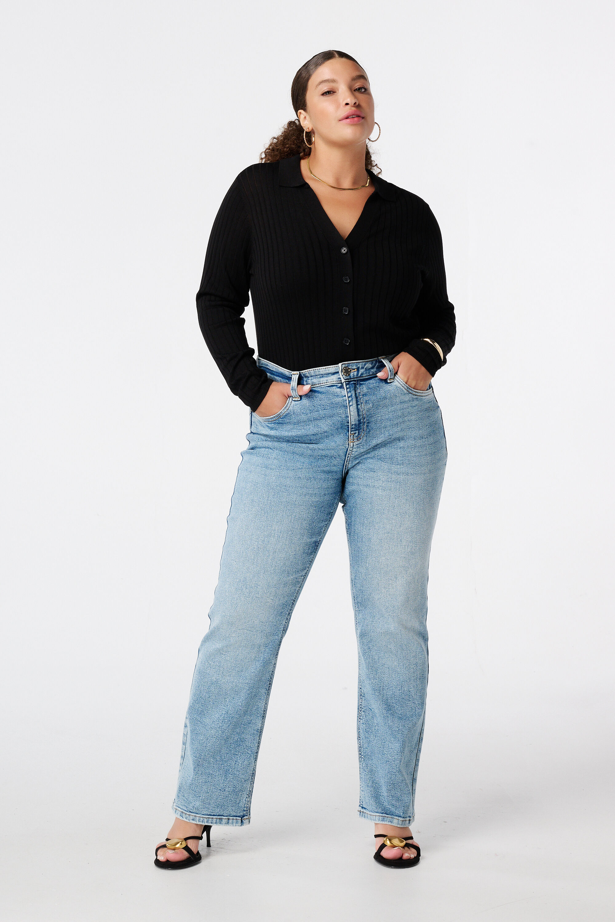 Top polo de punto con botones image number 5