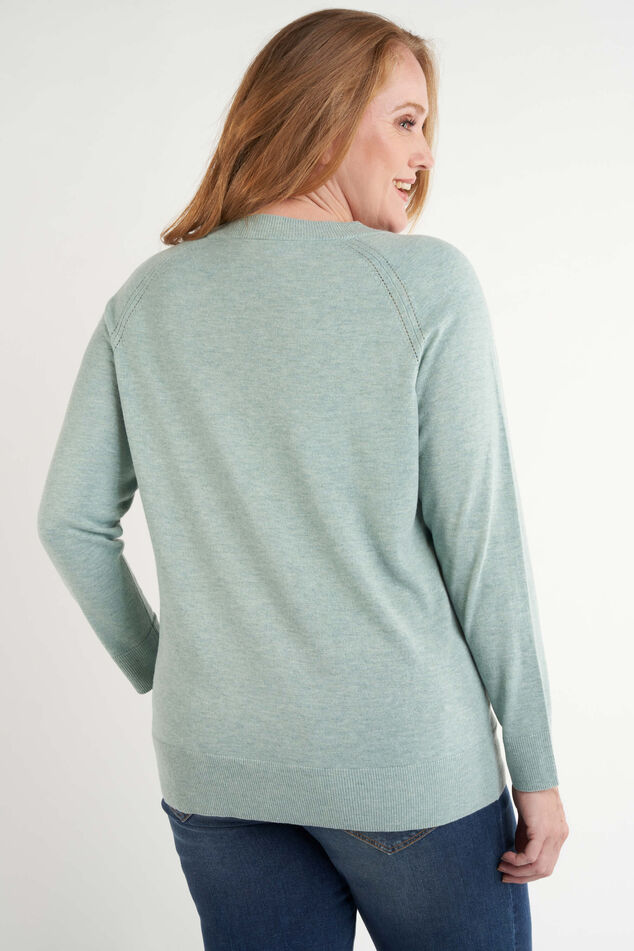 Suéter con cuello en V  image number 3