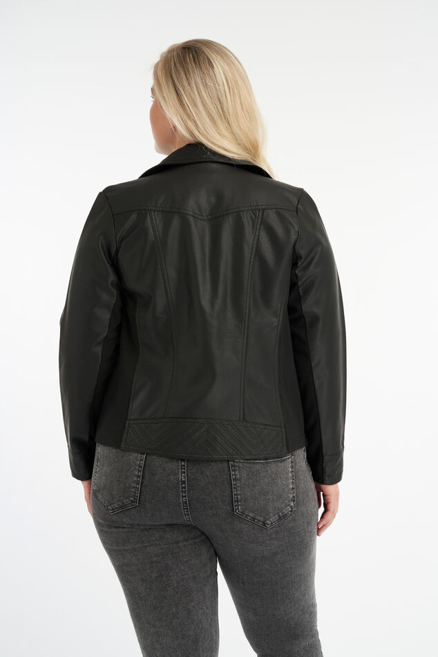 Chaqueta motera de cuero sintético image number 3