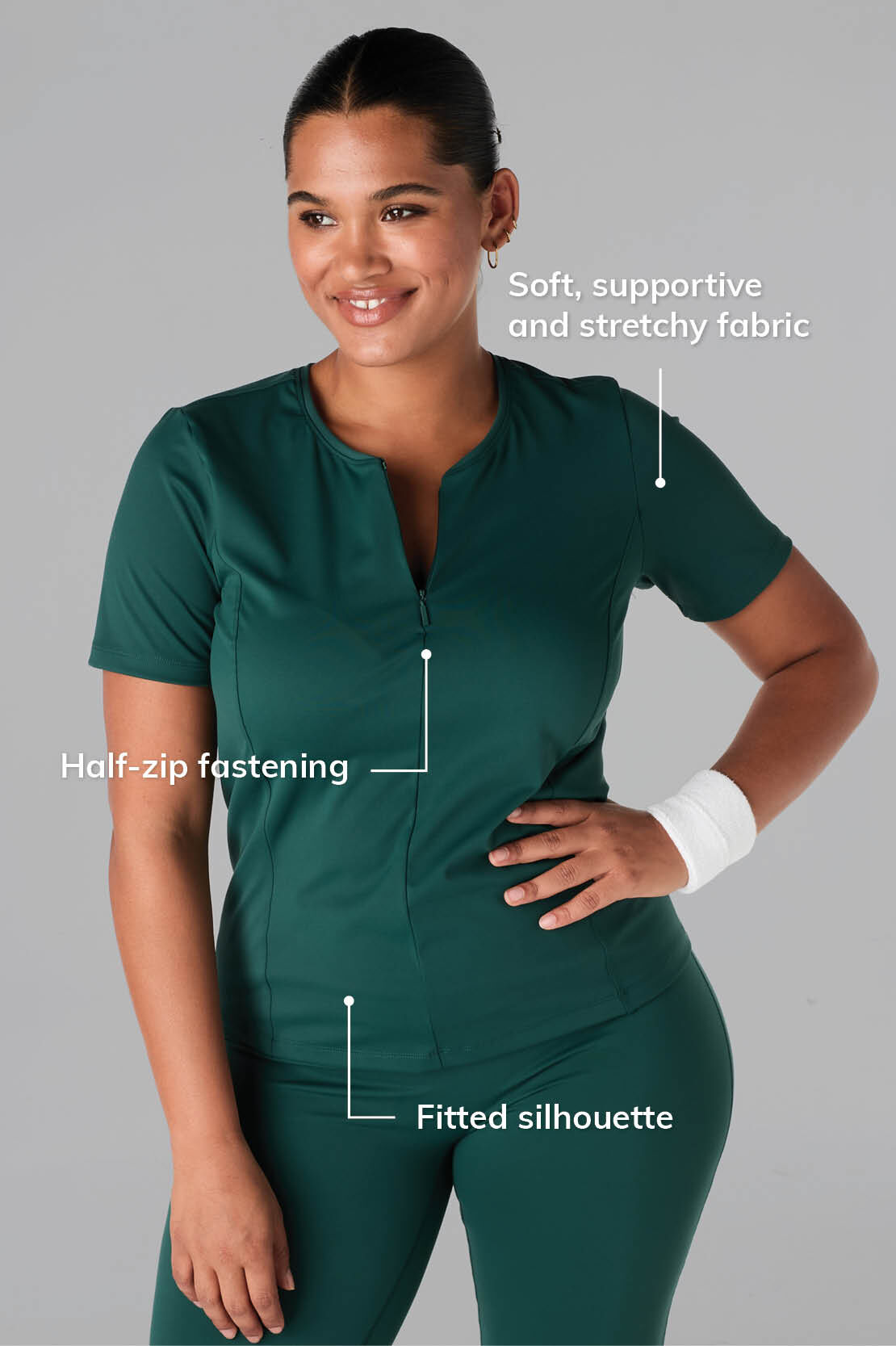 Top deportivo con cremallera