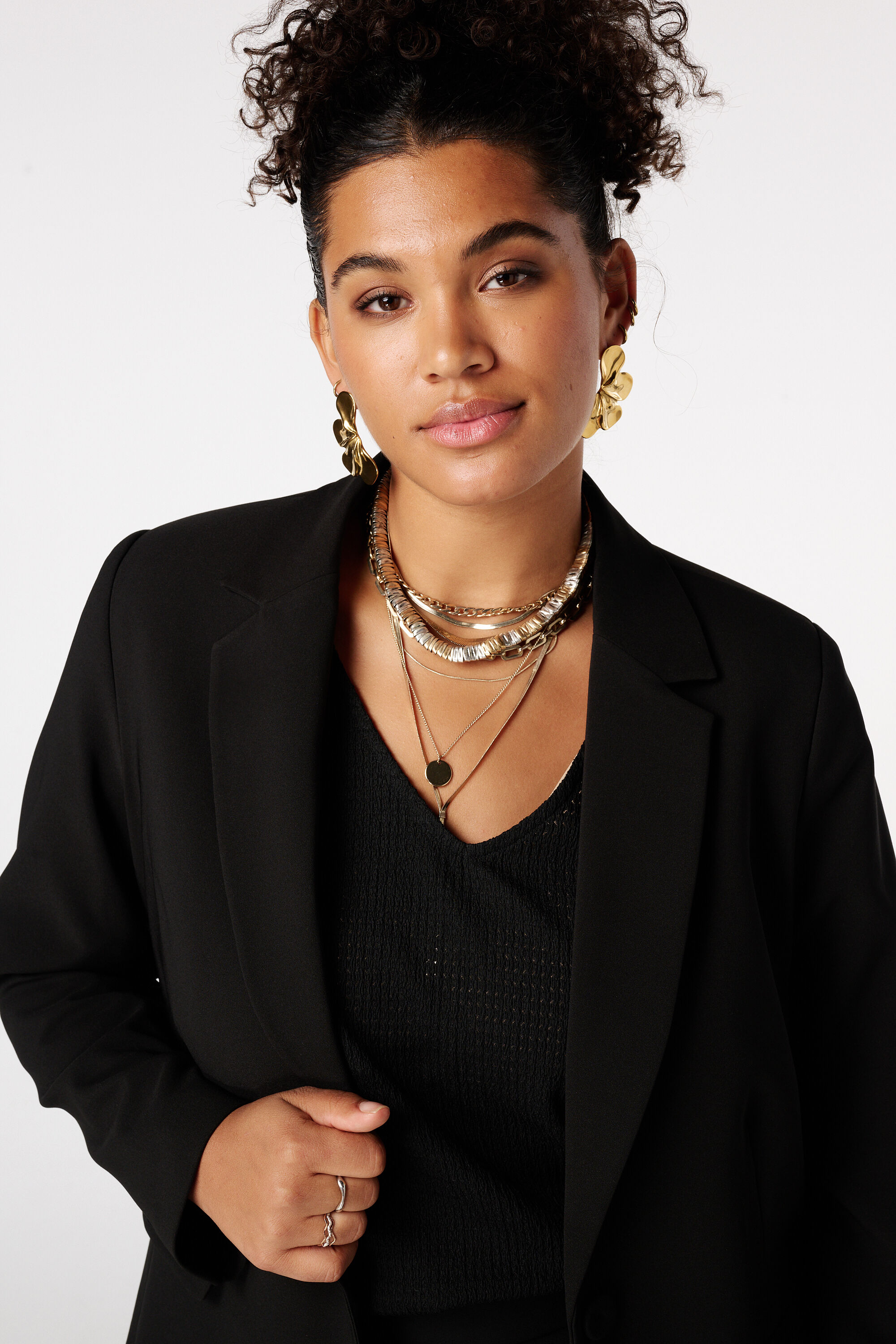 Blazer con cierre de un bot&oacute;n image number 4