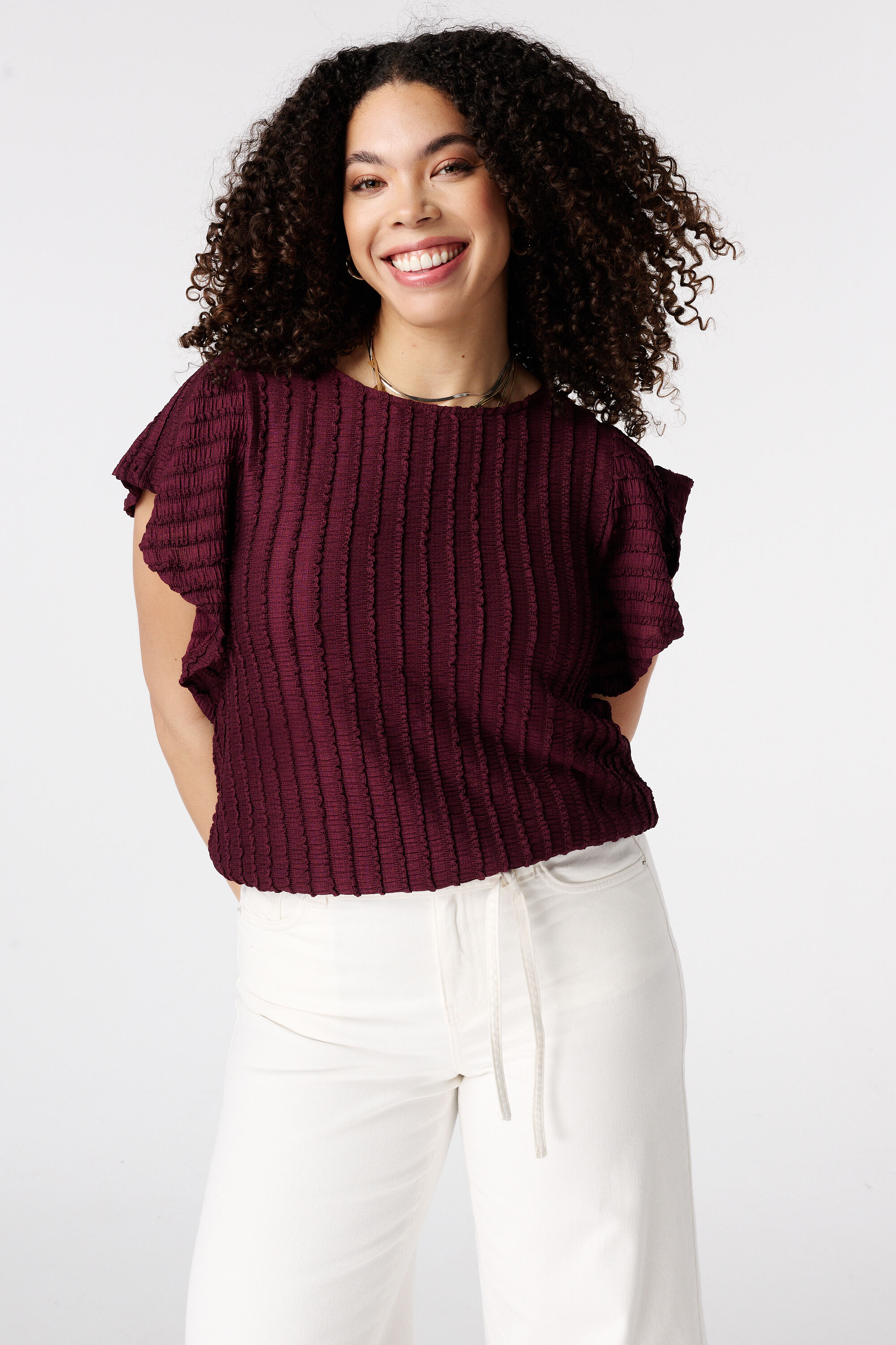 Top con mangas mariposa image number 0