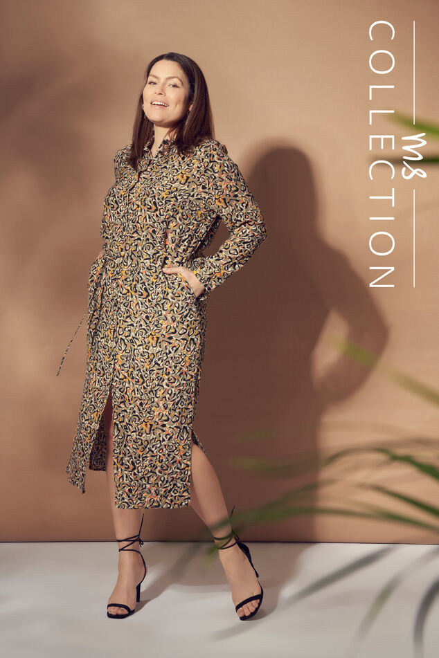 Vestido largo con cinto atado image number 0