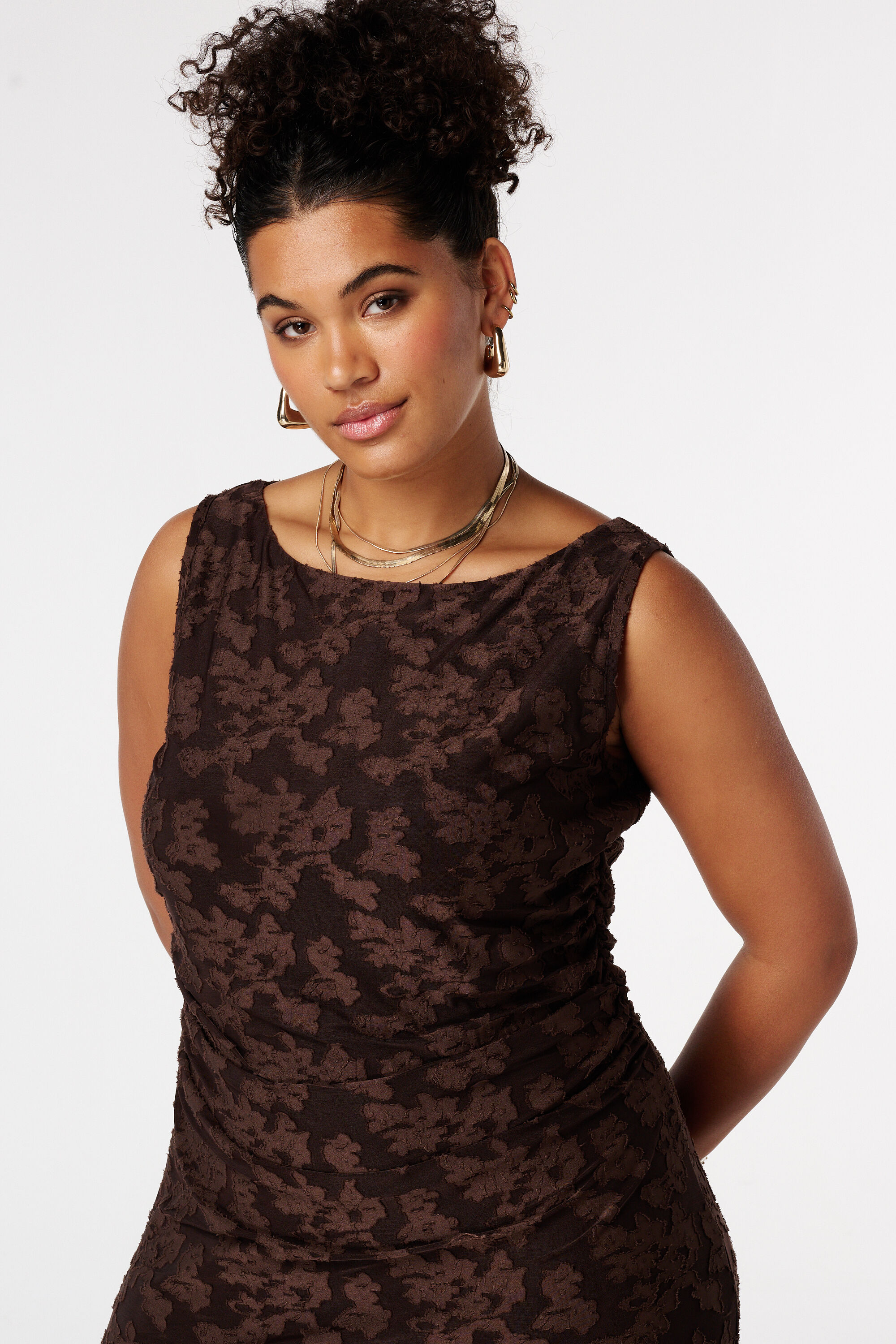 Vestido maxi jacquard image number 4
