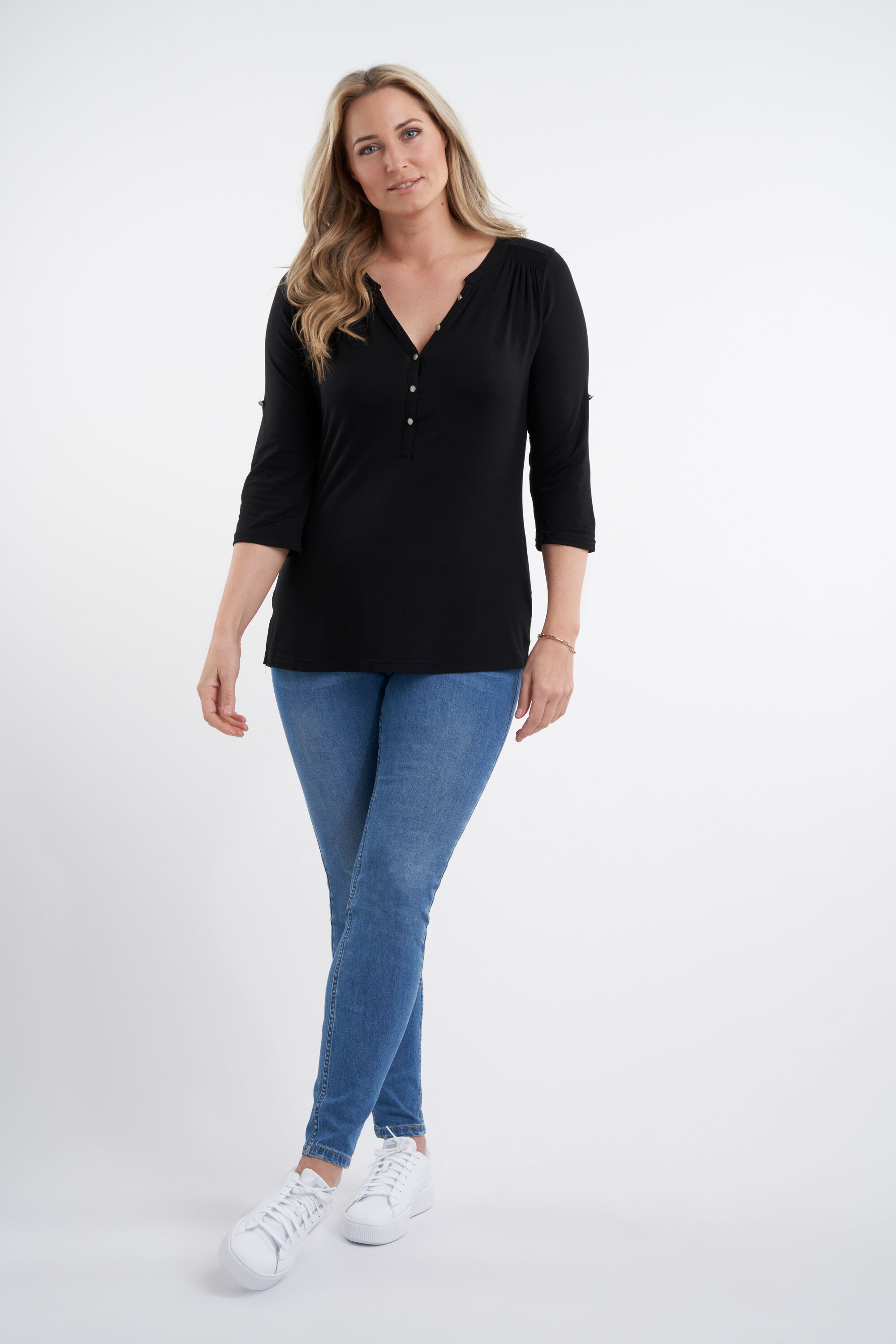 2 paquetes Top con manga abullonada tres cuartos image number 5