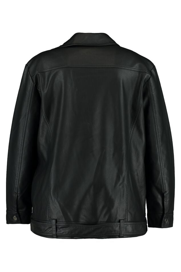 Chaqueta motera oversize de cuero sintético image number 2