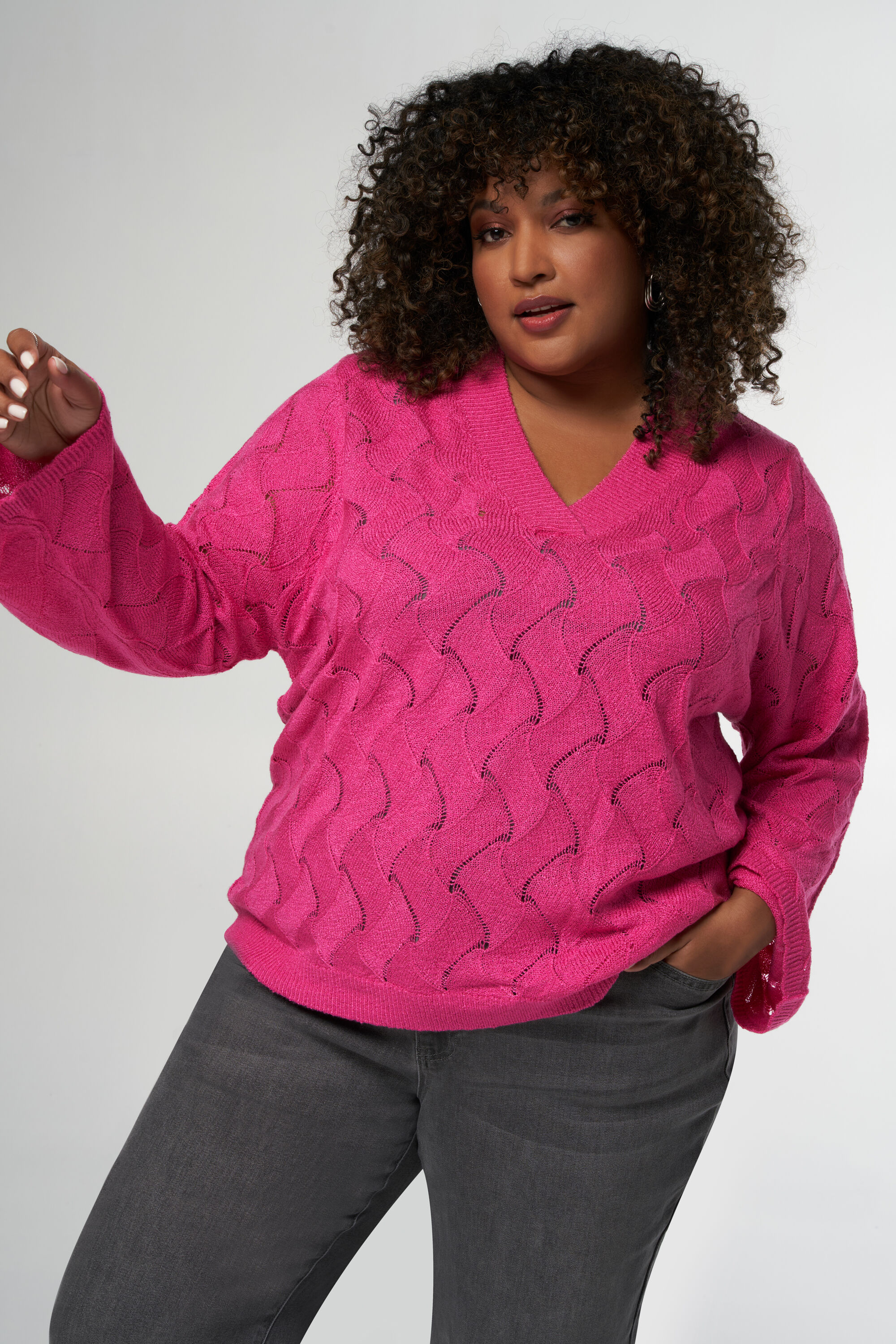 Jersey de punto con escote en V image number 0