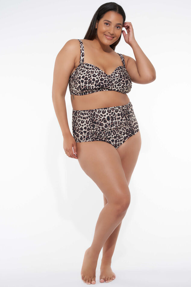 Sujetador de bikini bandeau con estampado  image number 4