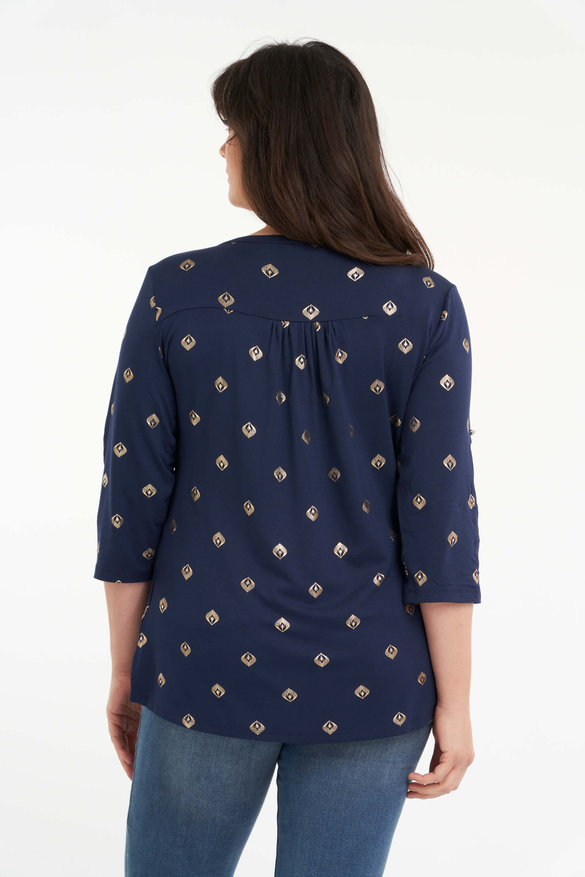 Top con estampado plateado  image number 3