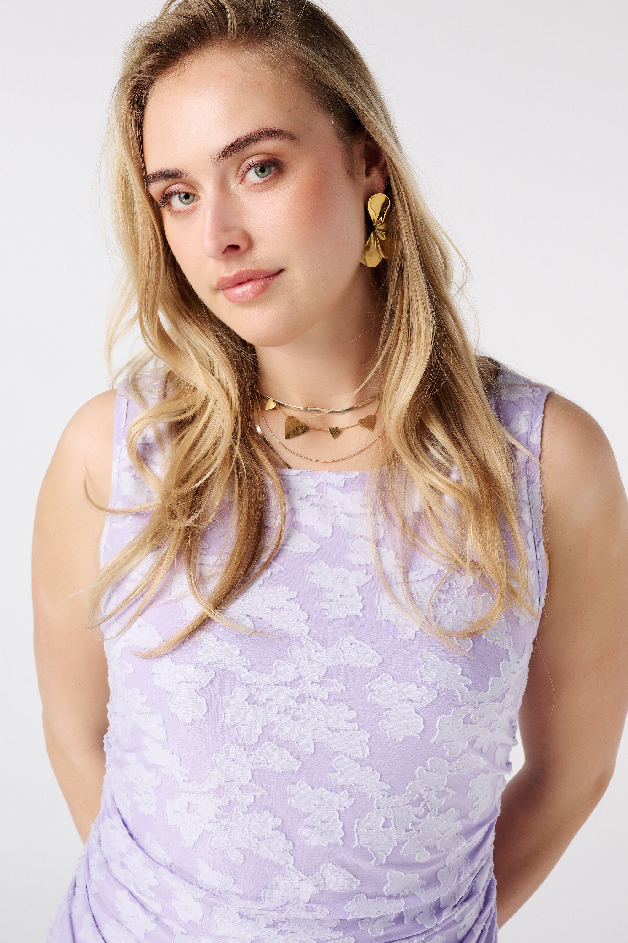 Vestido maxi jacquard image number 4