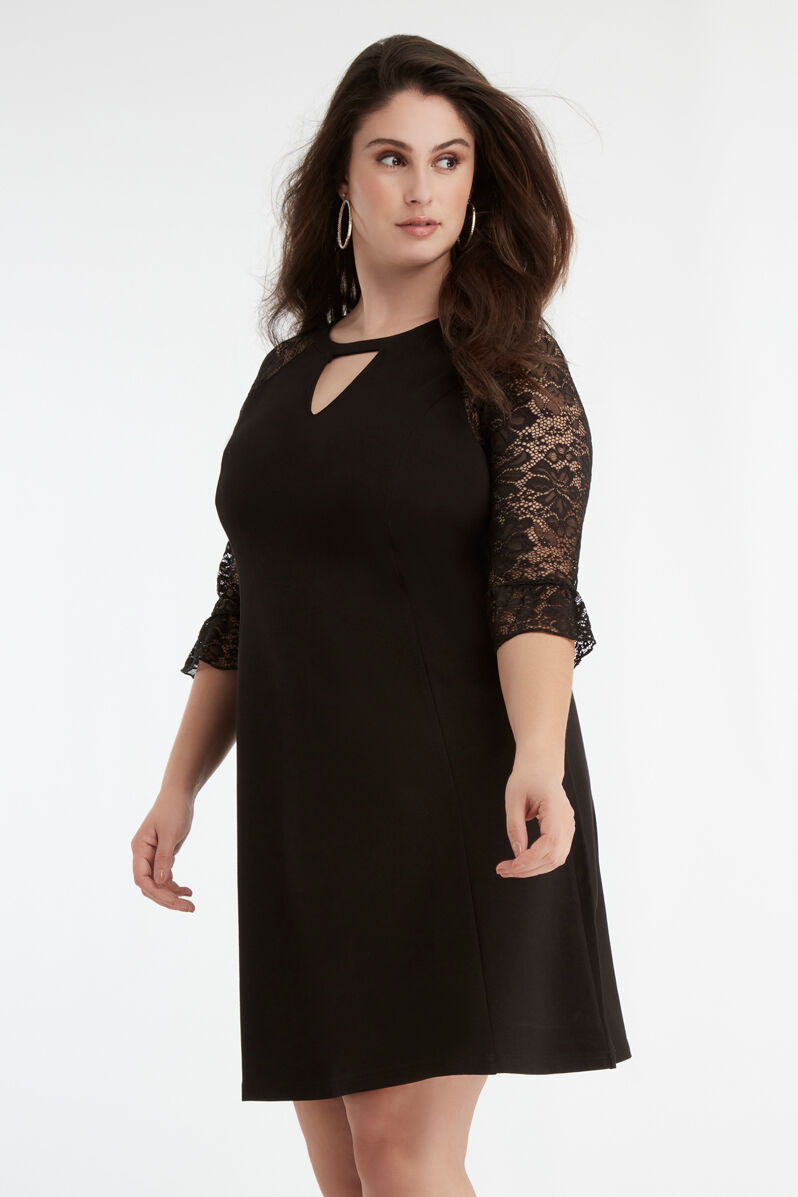 Vestido con mangas de encaje image number 6