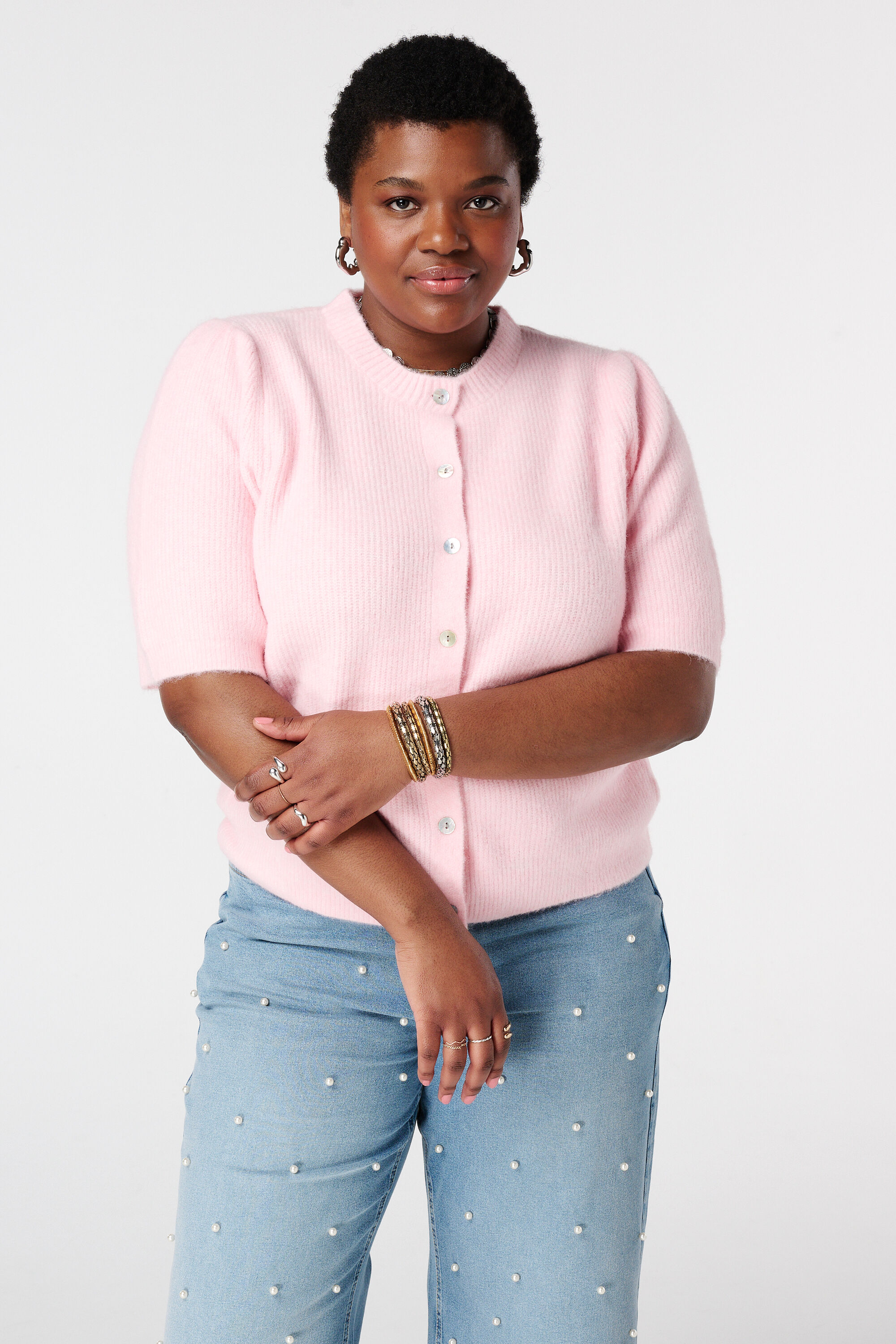 C&aacute;rdigan de manga corta image number 0