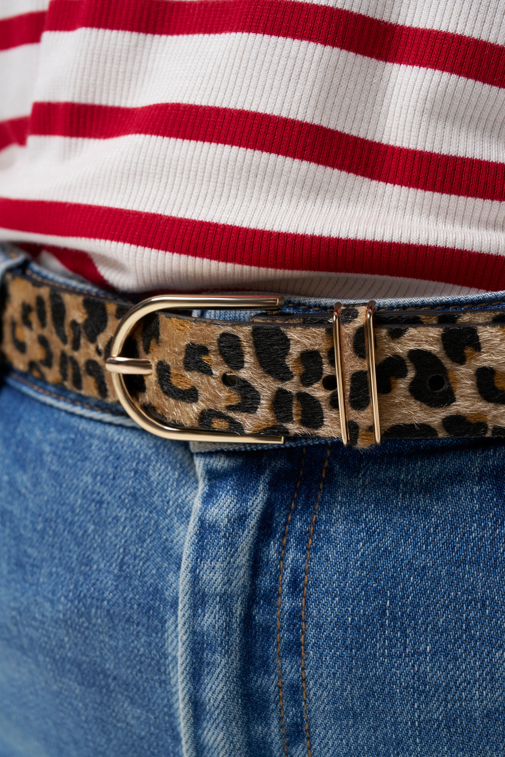 Cintur&oacute;n con estampado de pantera image number 3