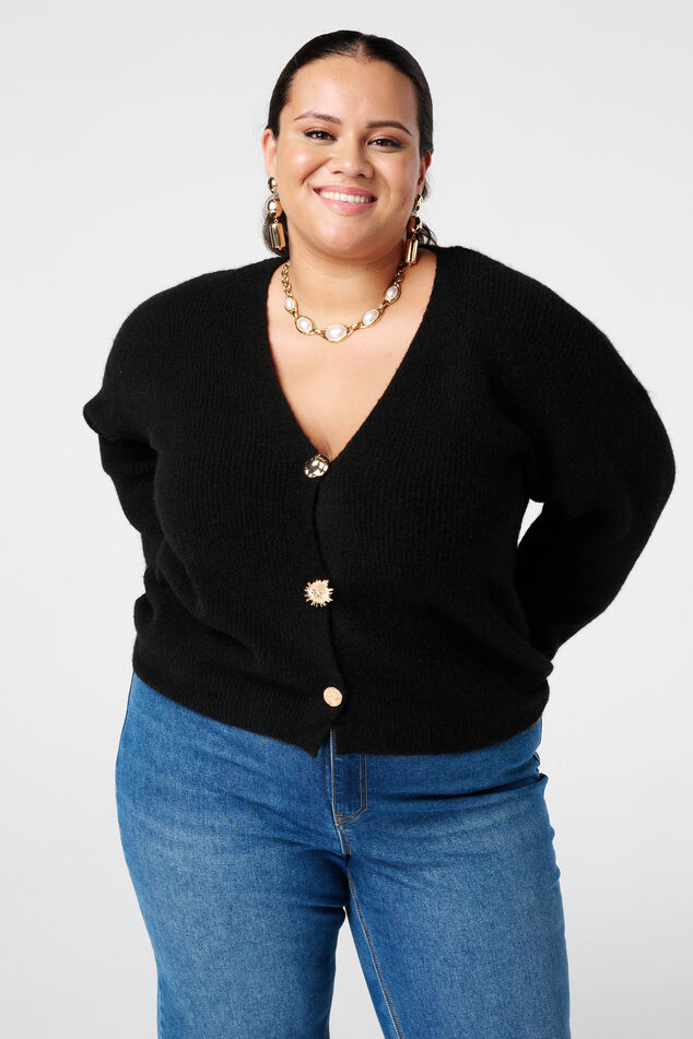 Cárdigan con botones dorados image number 0