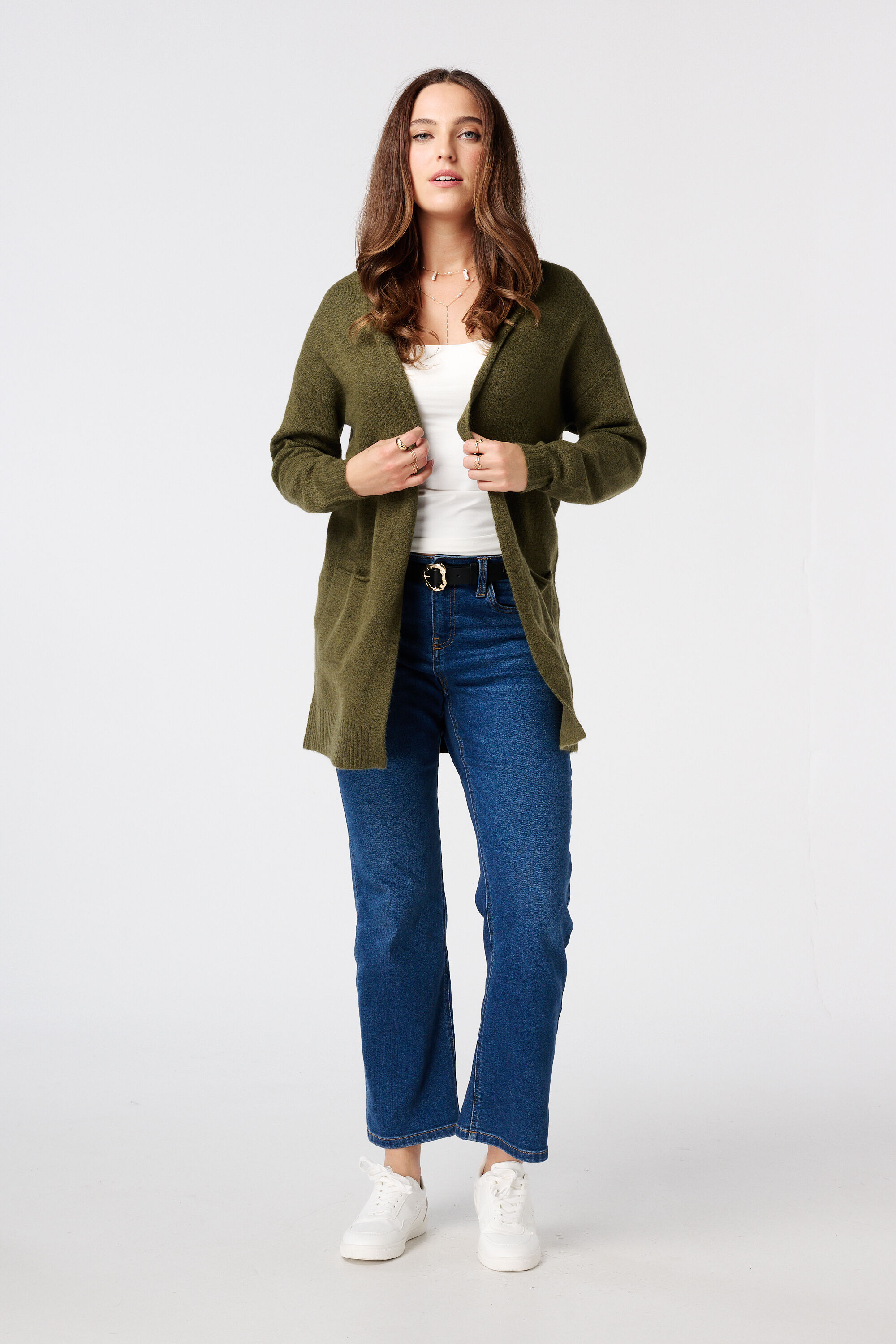 Chaqueta de punto media con bolsillos image number 5