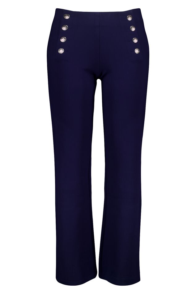 Pantalones de pernera ancha con detalles plateados image 1