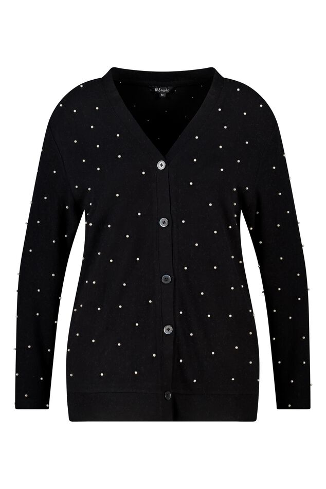 Cárdigan con perlas y cierre de botones image number 1
