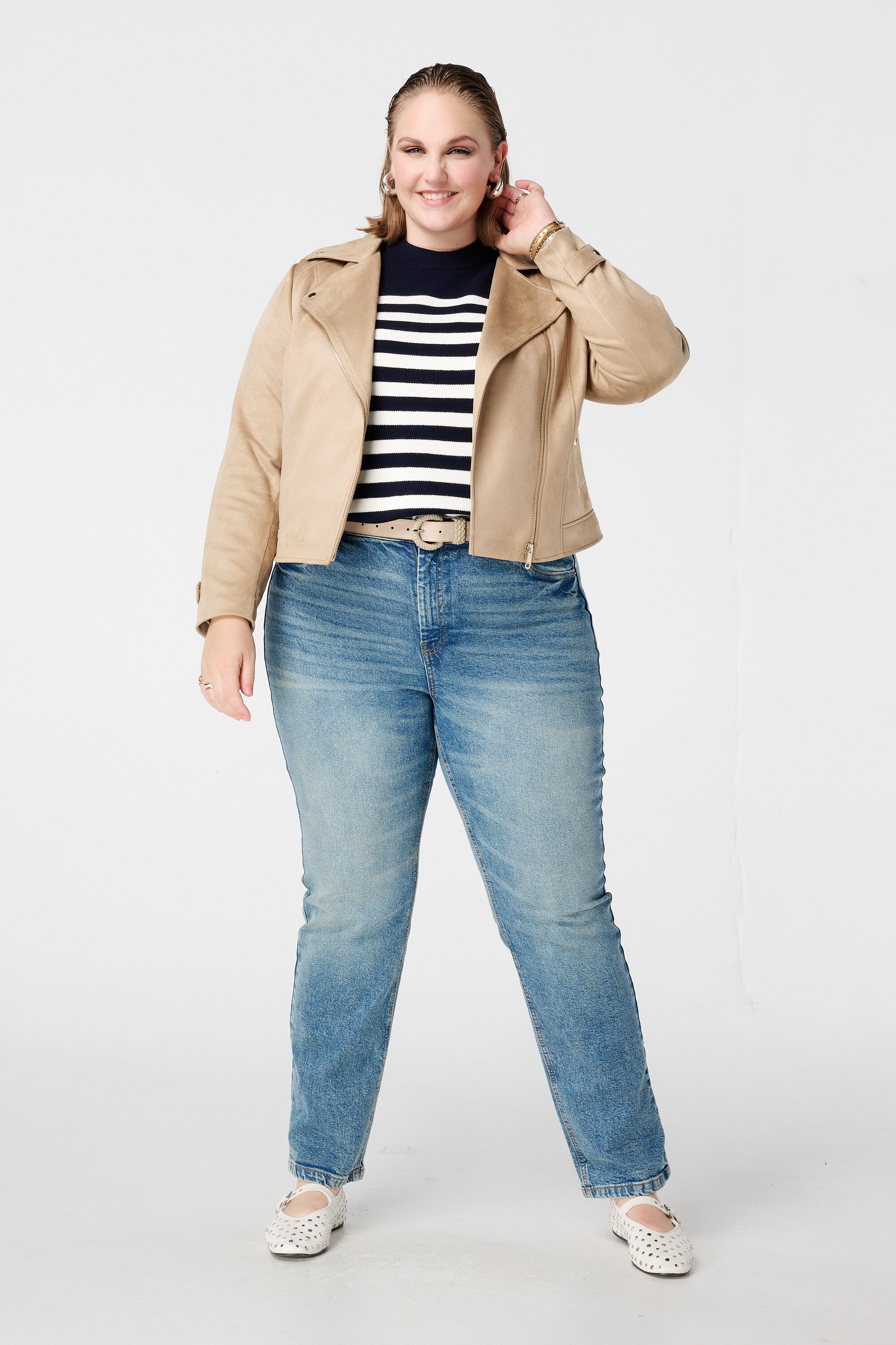 Chaqueta biker de antelina image number 5