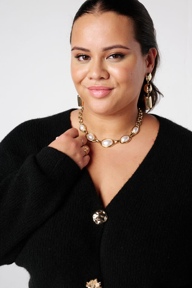 Cárdigan con botones dorados image number 4