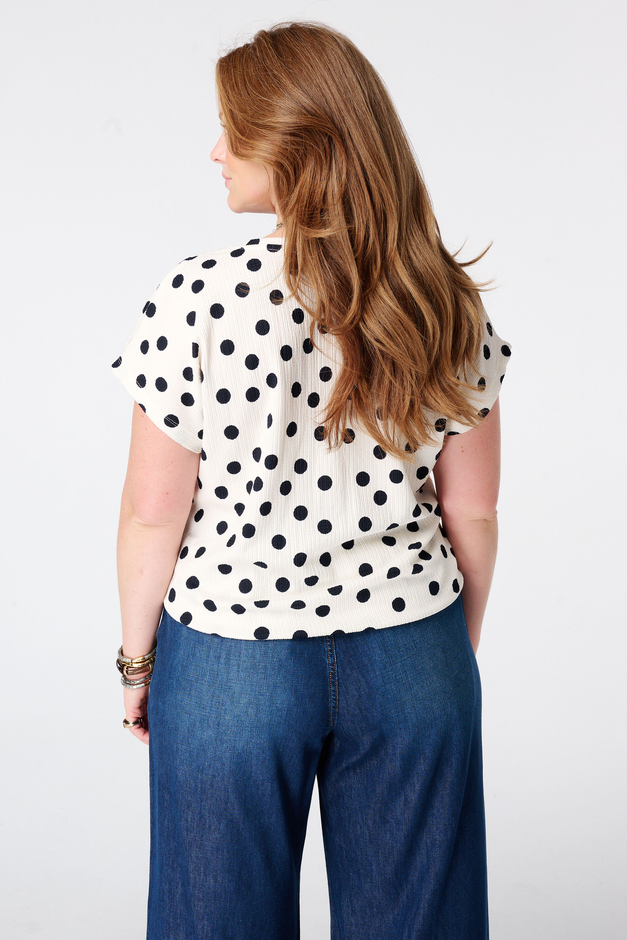 Top con estampado de lunares image number 3