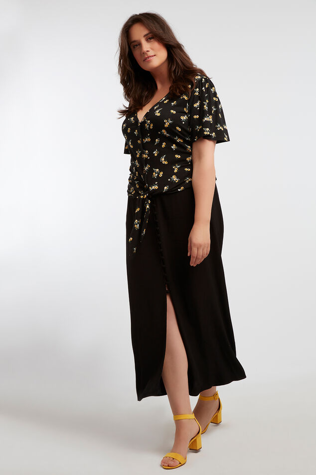 Falda maxi con botones image number 6