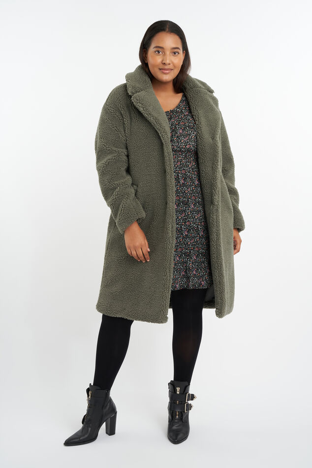 Abrigo de peluche oversized image number 7